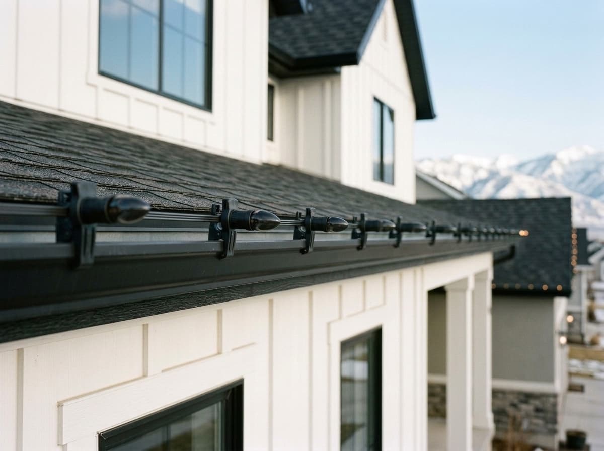 Maple Grove — daylight, unlit C-9 line clipped clean along the gutter